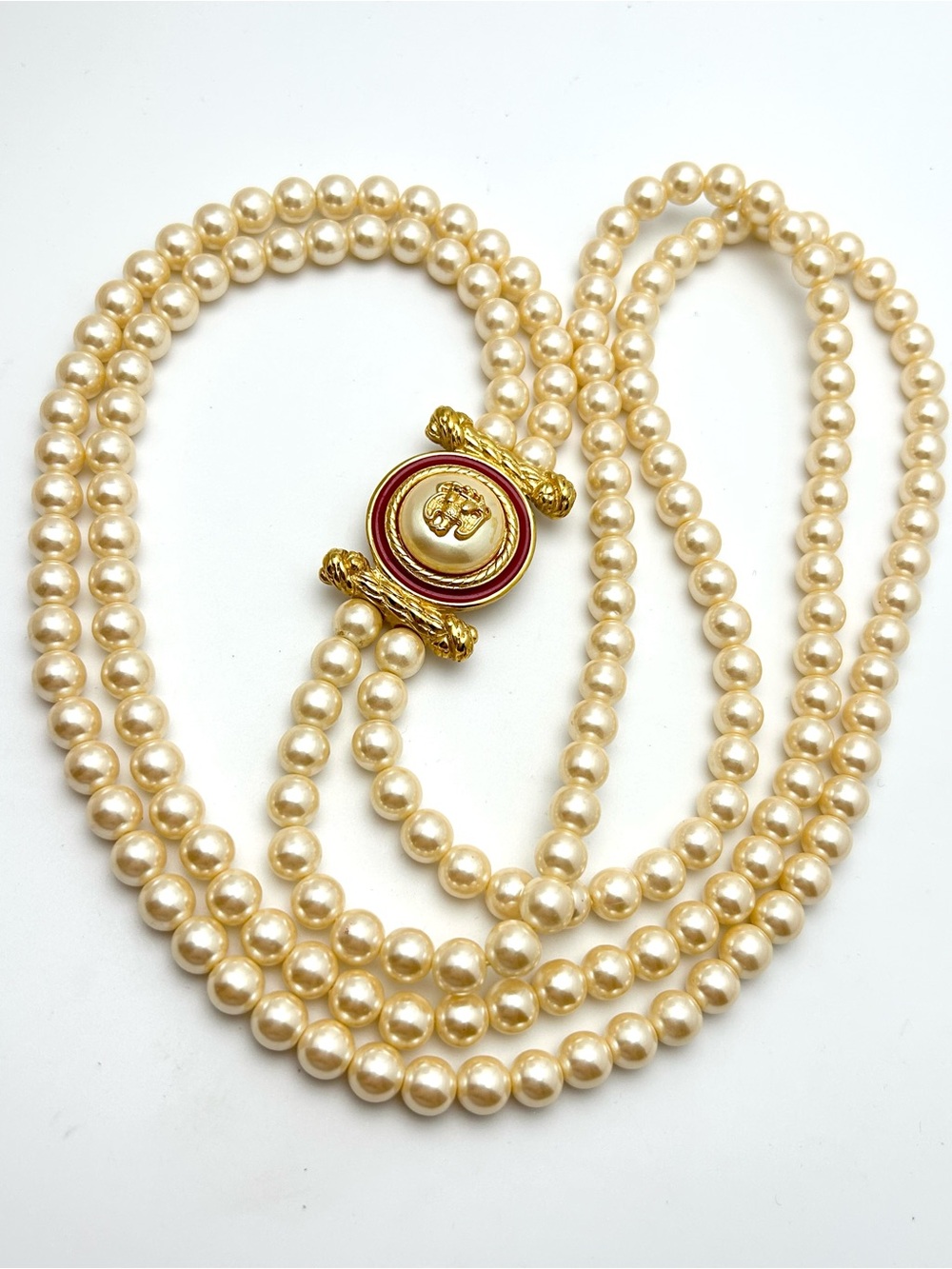 Richlieu Vintage Double Pearl Strand Necklace - Picture 2 of 4